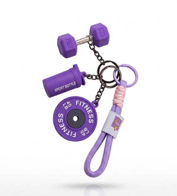 PVC Fitness Theme Keychain & Bag Charm Set | Mini Gym Equipment Charms ...