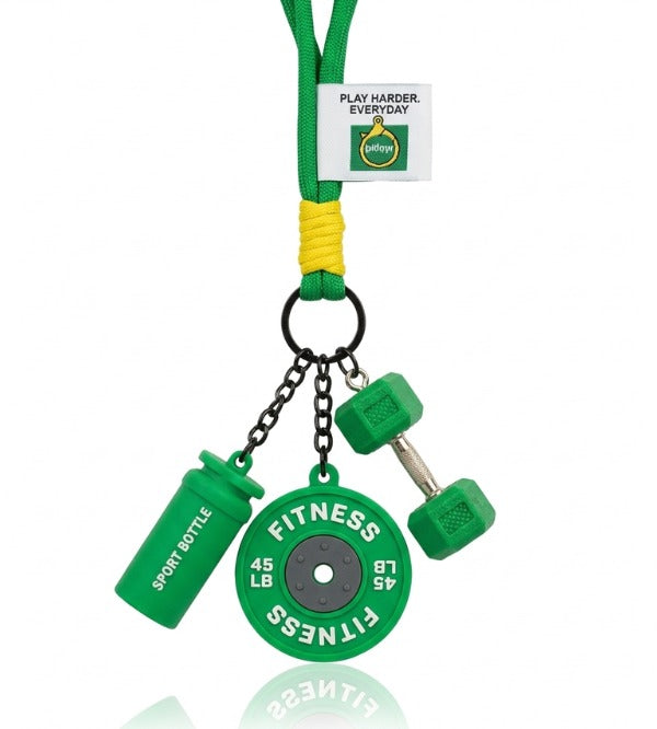 PVC Fitness Theme Keychain & Bag Charm Set | Mini Gym Equipment Charms ...