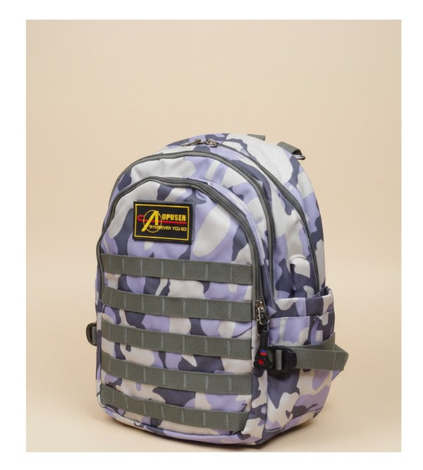 PUBG Camouflage Bag / Backpack With Three Extra Velcro Patches (APS-60855A)