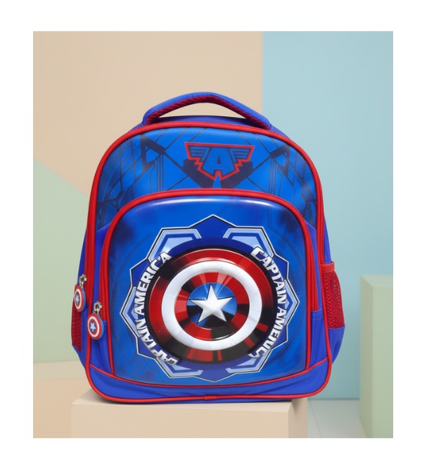 Captain America Premium Quality Three Portion School Bag for KG 1 & KG 2 (2020)