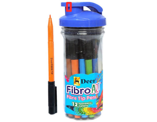 Deer Fibro Art Fibre Tip Pens 12 Colors
