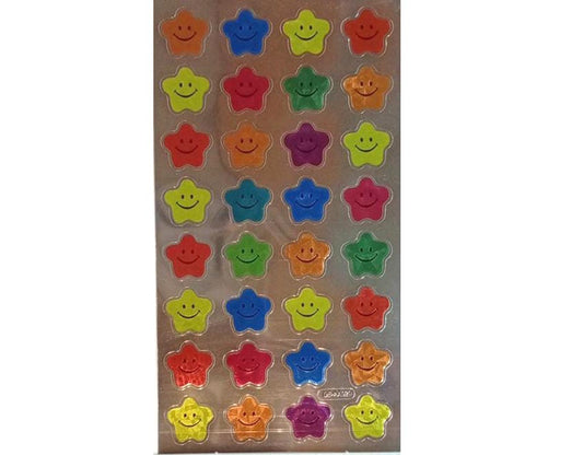 Set of 32 Star Smiley Shiny Stickers (QS-AA029)