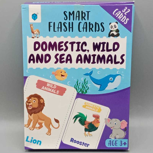 Load image into Gallery viewer, Smart Flash Cards - Domestic, Wild and Sea Animals
