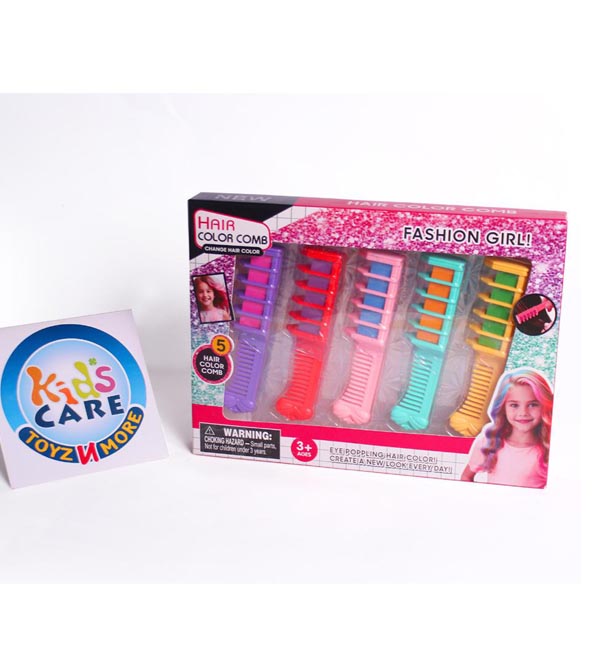 Pack of 5 Fashion Girl Hair Color Comb Set (760-2A)