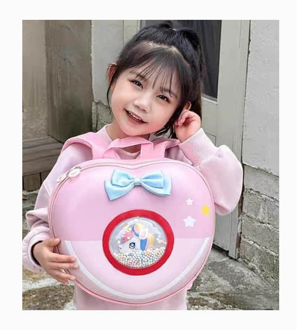 Adorable 3D Unicorn Heart Backpack - 12 Inch - Playgroup, Travel & Picnic - Premium Hard Shell - 5 Colors (B-11KB)
