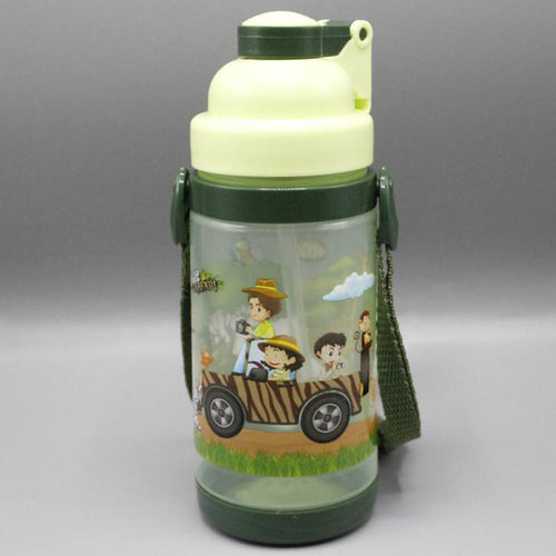 Load image into Gallery viewer, Jungle Safari Water Bottle With Straw 400 ml Green (KC5472)

