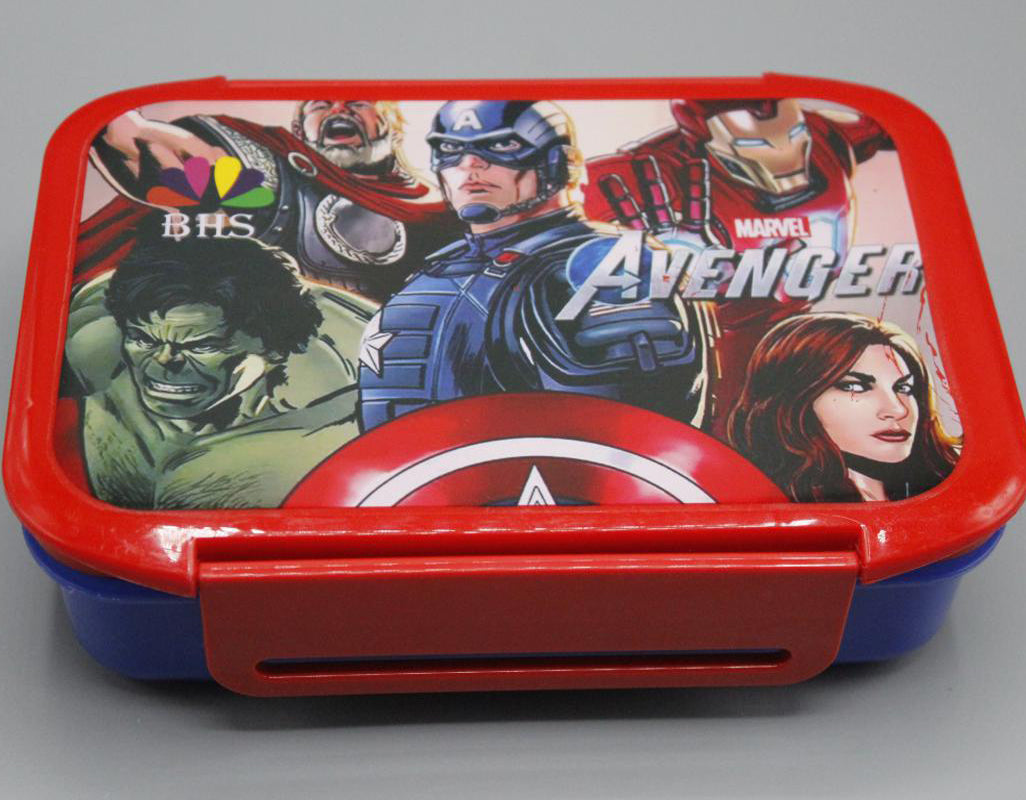 Avengers Lunch Box With Two Portions, Spoon & Fork (KC5260)