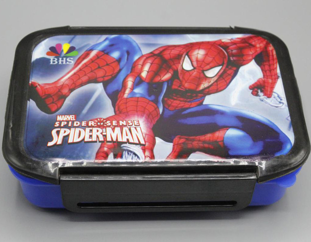Spider Man Lunch Box With Two Portions, Spoon & Fork (KC5260)