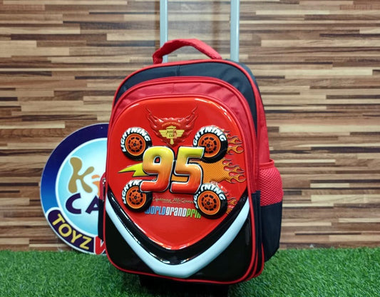 Mc Queen Cars Themed School Trolley Bag for Grade 1 & Grade 2 (16030)