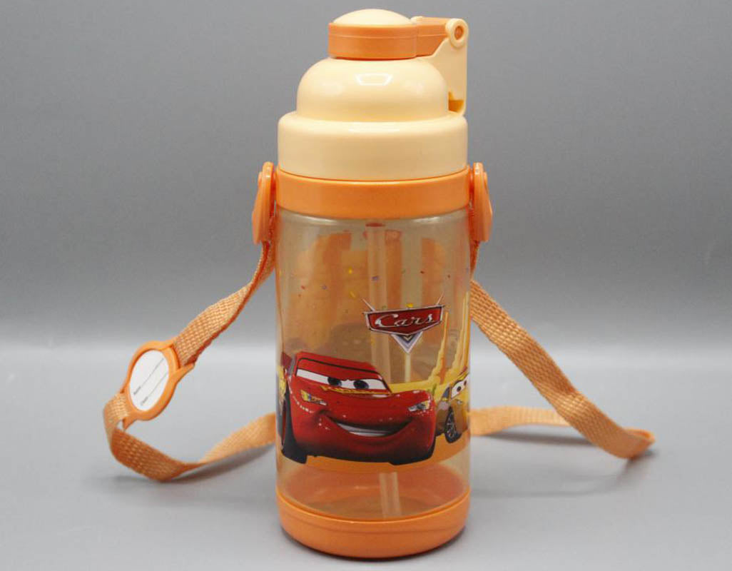 Mc Queen Cars Water Bottle With Straw 400 ml Orange (KC5472)