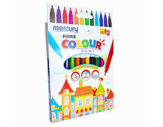 Mercury Fibre Colour Pens 12 Colors (1007)