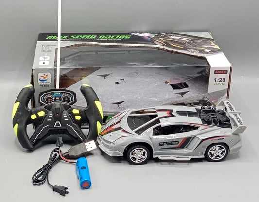 Rechargeable Radio Control Max Speed Racing With Light Smoke Spray Grey (YF668-P6A)