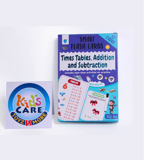 Smart Flash Cards Times Tables, Addition & Subtraction (32 Double-Sided Cards, 5x7 Inch)