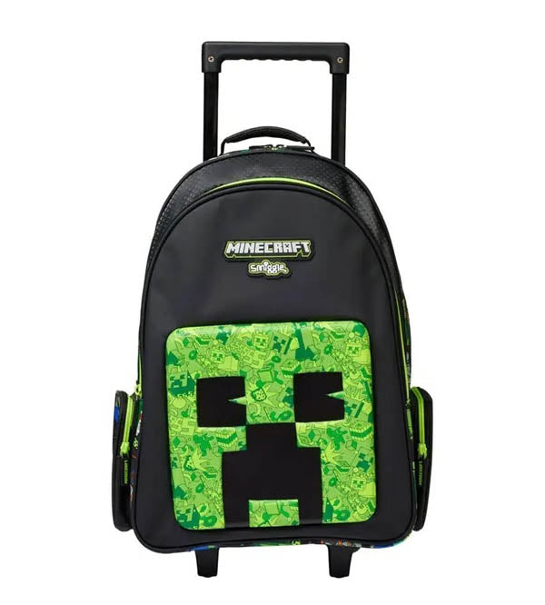 Smiggle Brand Minecraft Themed School Trolley Bag for Grade 2 to 5