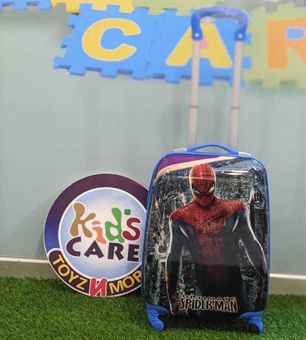 Spider Man 4 Wheels Kids Luggage Travel Trolley / Suitcase 16 Inches