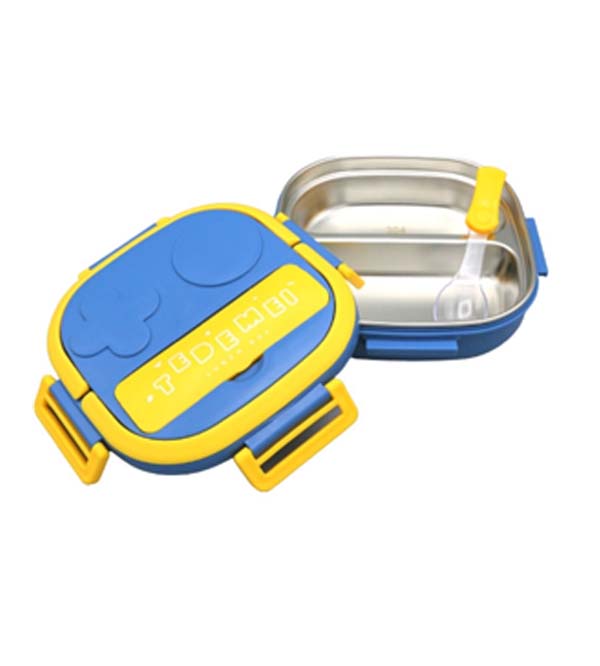 Lunch Box Stainless Steel With Partition & Spoon (6122)