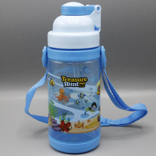Load image into Gallery viewer, Treasure Hunt Water Bottle With Straw 400 ml Blue (KC5472)
