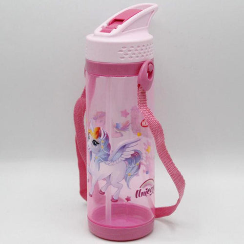 Load image into Gallery viewer, Unicorn Water Bottle With Straw 600 ml Pink (KC5311)
