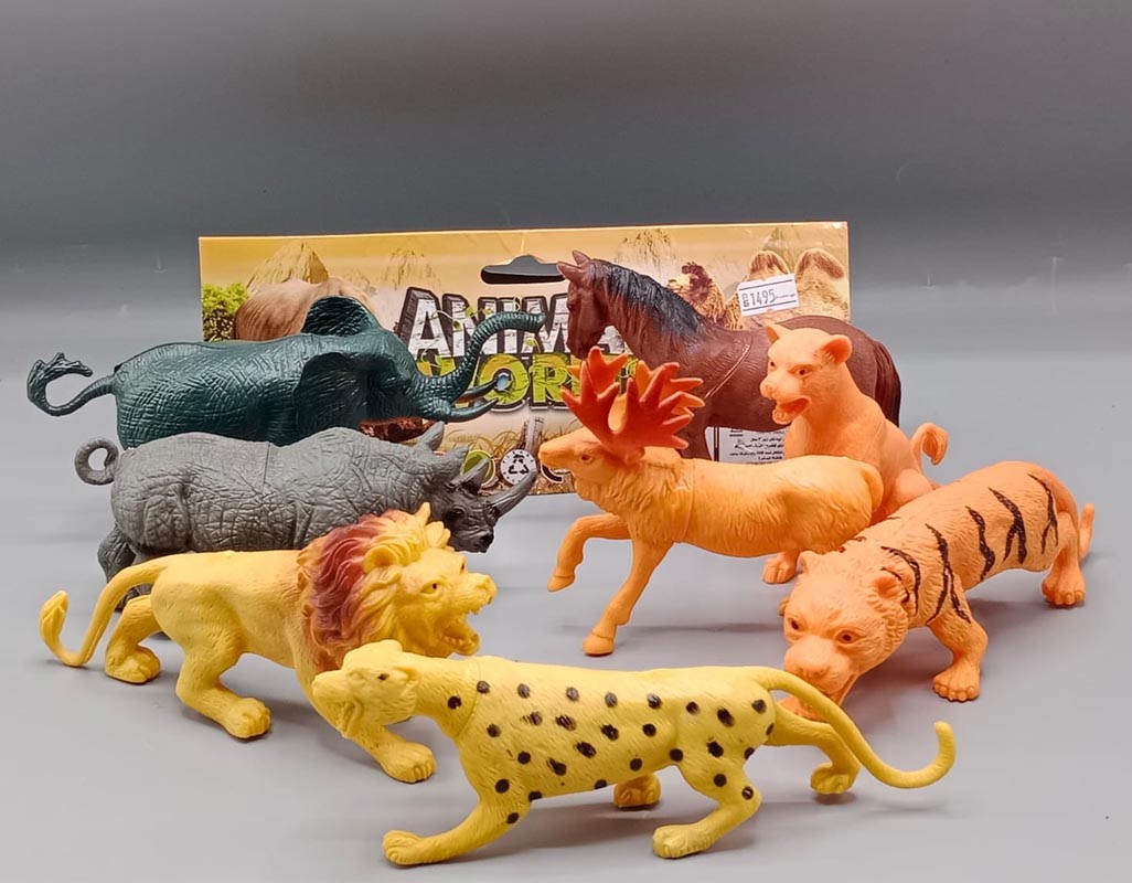 Wild Animal Toys 8 Pcs Set Large Size 6 inches, 15 cm (030)