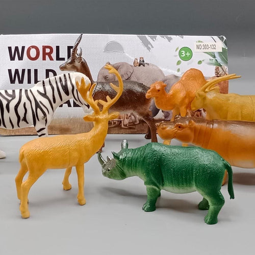 Load image into Gallery viewer, Wild Animal Toys 8 Pcs Set Medium Size 4 inches, 10 cm (303-132)
