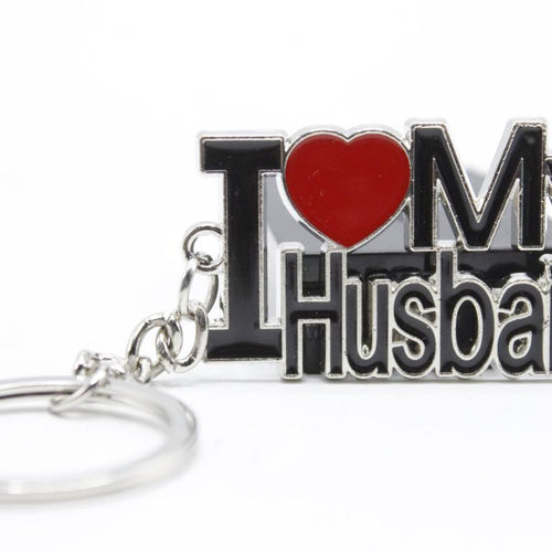 Load image into Gallery viewer, I Love My Husband / Wife Metallic Keychain (KC5130)
