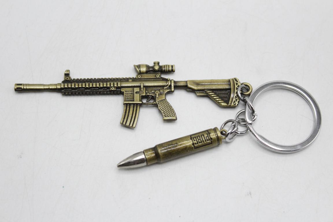 Miniature Gun Metallic Keychain & Bag Hanging (KC5052)