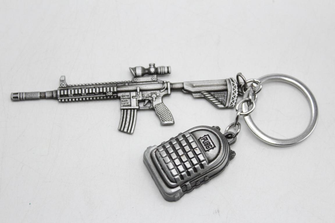 Miniature Gun Metallic Keychain & Bag Hanging (KC5052)
