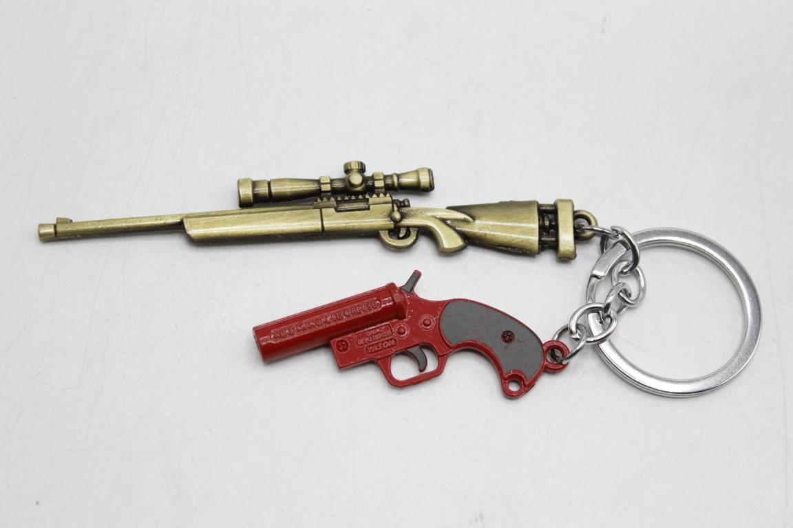 Miniature Gun Metallic Keychain & Bag Hanging (KC5052)