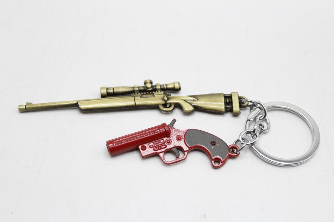 Miniature Gun Metallic Keychain & Bag Hanging (KC5052)