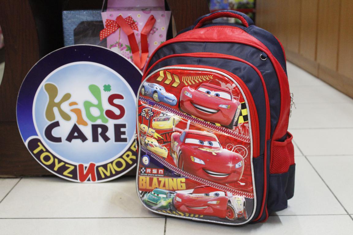 Mc Queen Cars School Bag With Pouch For Grade-1 And Grade-2 (SS1531)