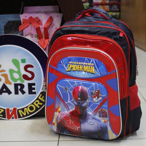 Load image into Gallery viewer, Spider Man School Bag With Pouch For Grade-1 And Grade-2 (SS3071)
