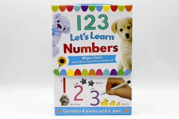 123 Let's Learn Numbers Wipe And Clean Activity Four Books Set
