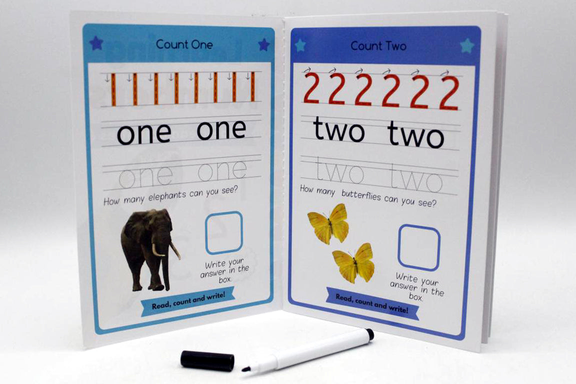 123 Let's Learn Numbers Wipe And Clean Activity Four Books Set