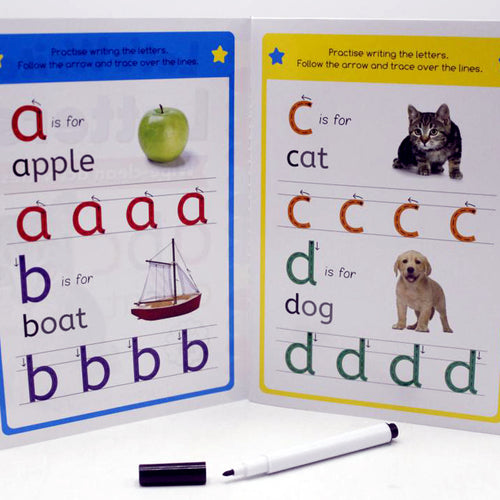 Load image into Gallery viewer, ABC Let&#39;s Learn Letters Wipe And Clean Activity Four Books Set
