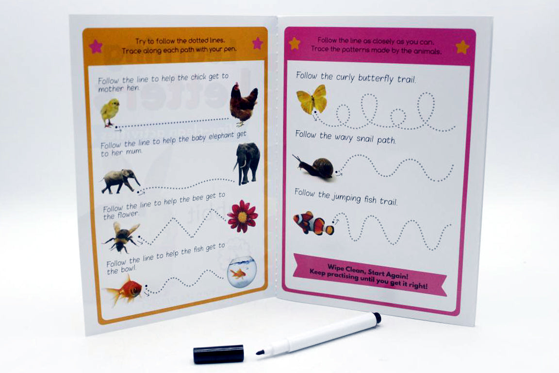 ABC Let's Learn Letters Wipe And Clean Activity Four Books Set