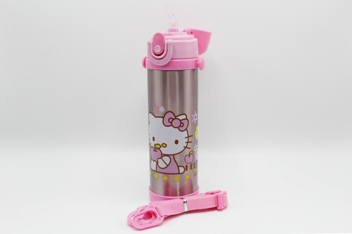 Hello Kitty Pink Thermal Metallic Water Bottle (GX-500)