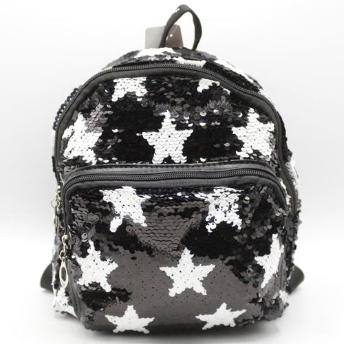 Load image into Gallery viewer, Star Sequins Small Backpack Bag Black (K03)
