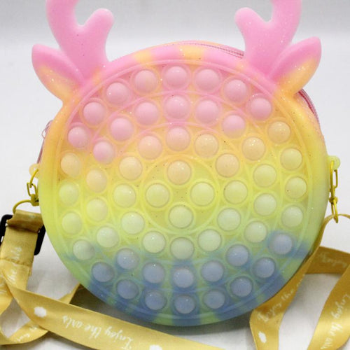 Load image into Gallery viewer, Lady Deer Shaped Pop It Soft Silicone Cross Body Bag Multicolor (KC5458)
