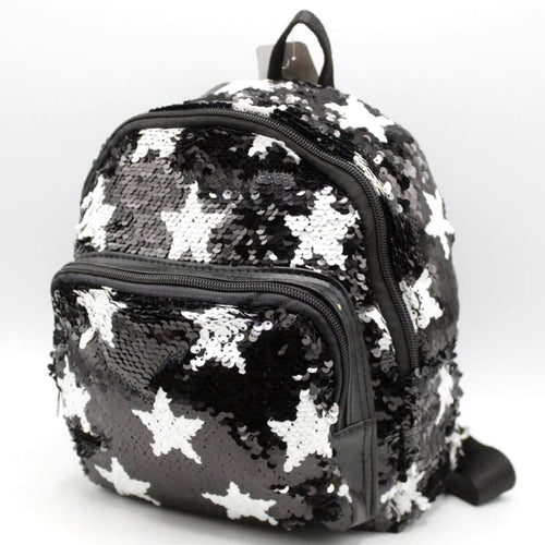 Load image into Gallery viewer, Star Sequins Small Backpack Bag Black (K03)
