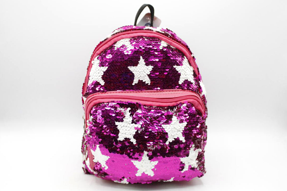 Star Sequins Small Backpack Bag Pink (K03)
