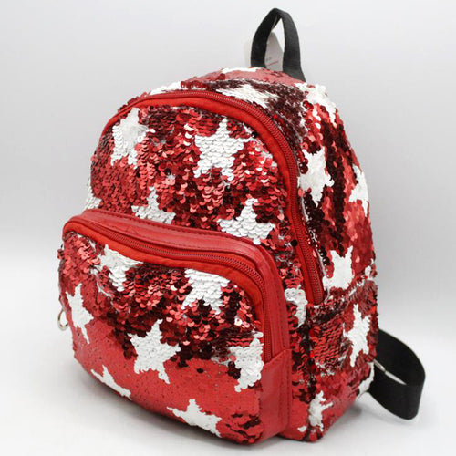 Load image into Gallery viewer, Star Sequins Small Backpack Bag Red (K03)
