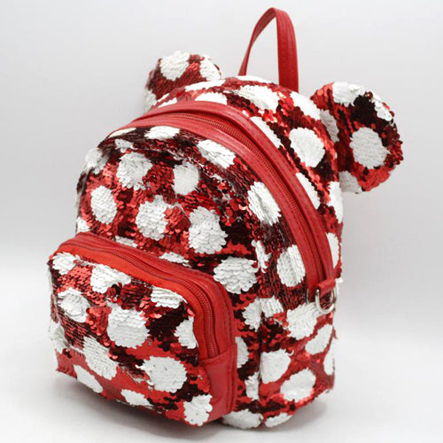 Load image into Gallery viewer, Sequins Polka Dots Small Backpack Bag Red (K03)
