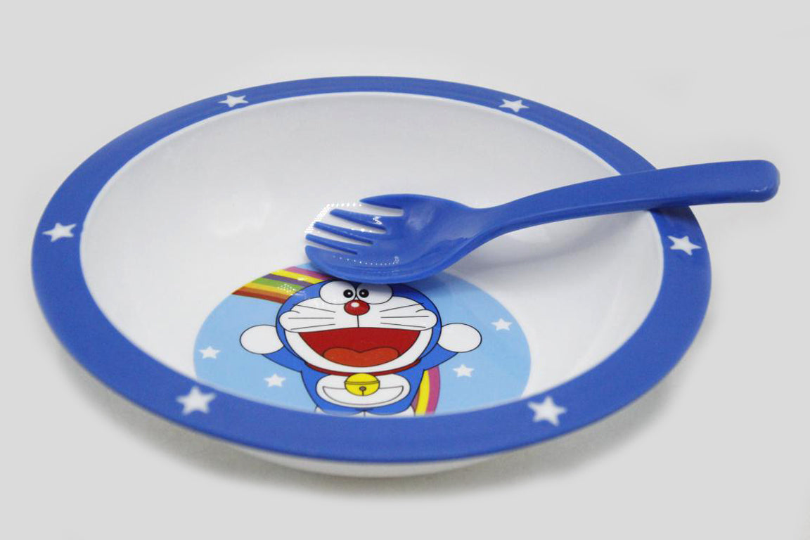 Doraemon & Animals Pack of 2 Bowl & Spork Set (KC5426)