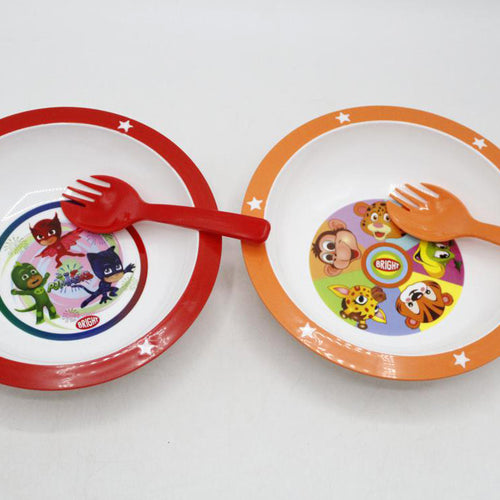 Load image into Gallery viewer, PJ Mask &amp; Animals Pack of 2 Bowl &amp; Spork Set (KC5426)
