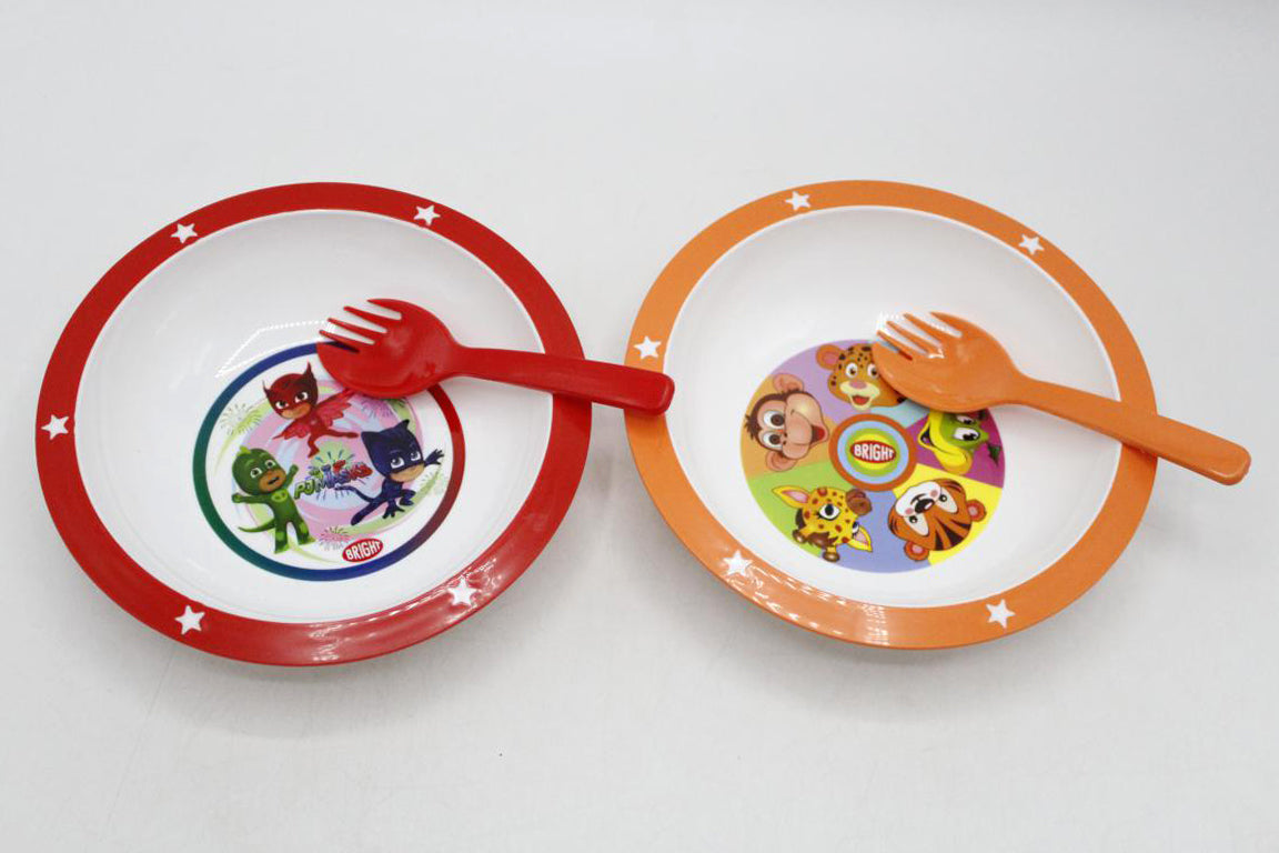 PJ Mask & Animals Pack of 2 Bowl & Spork Set (KC5426)
