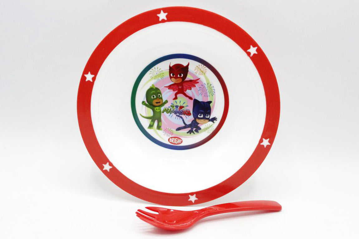 PJ Mask & Animals Pack of 2 Bowl & Spork Set (KC5426)