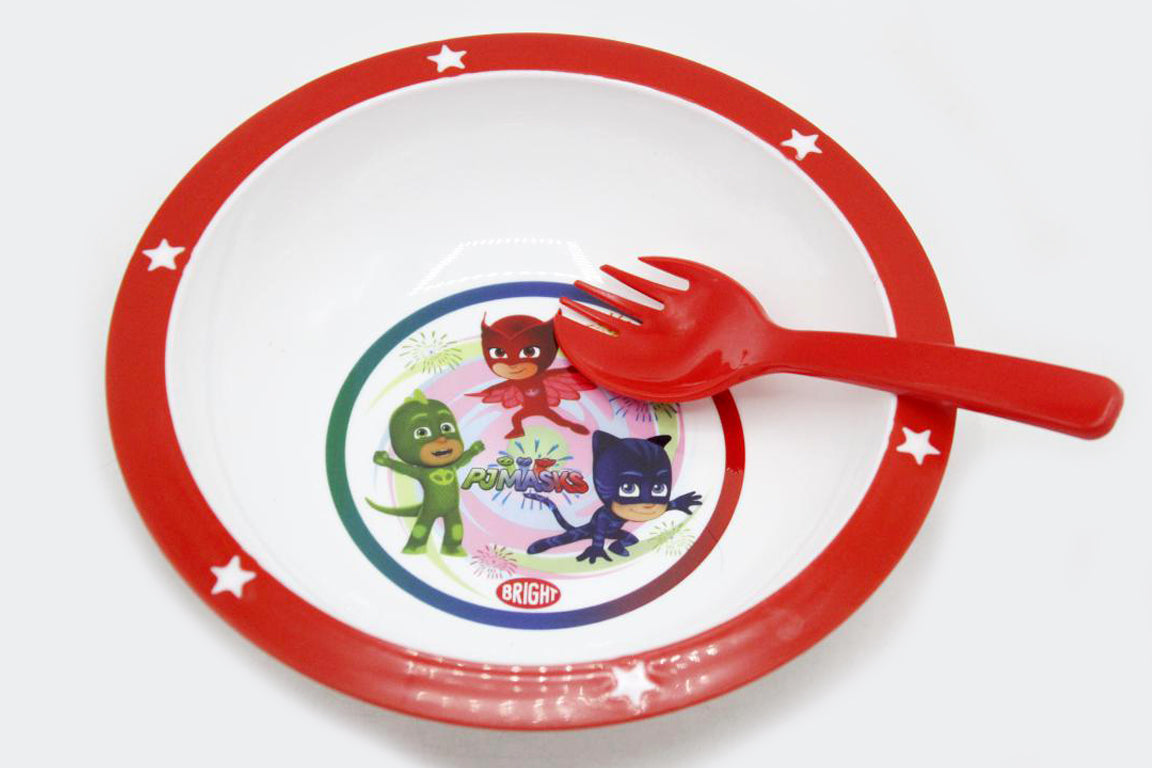 PJ Mask & Animals Pack of 2 Bowl & Spork Set (KC5426)