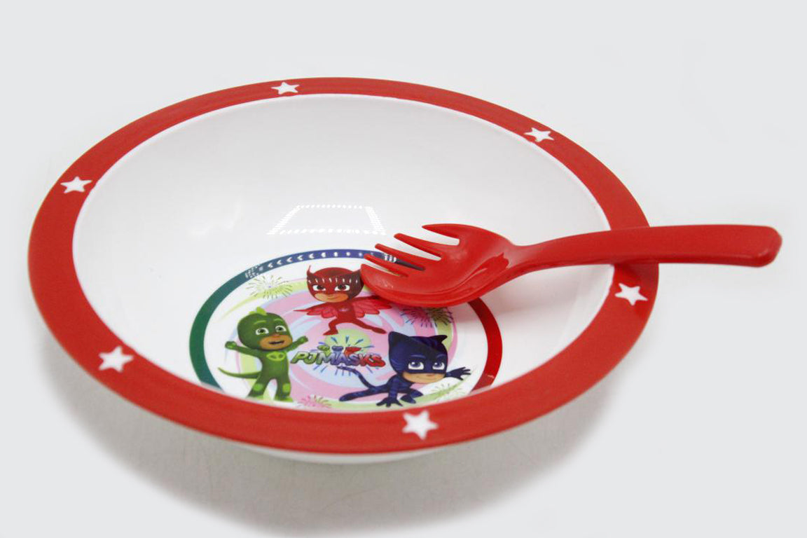 PJ Mask & Animals Pack of 2 Bowl & Spork Set (KC5426)