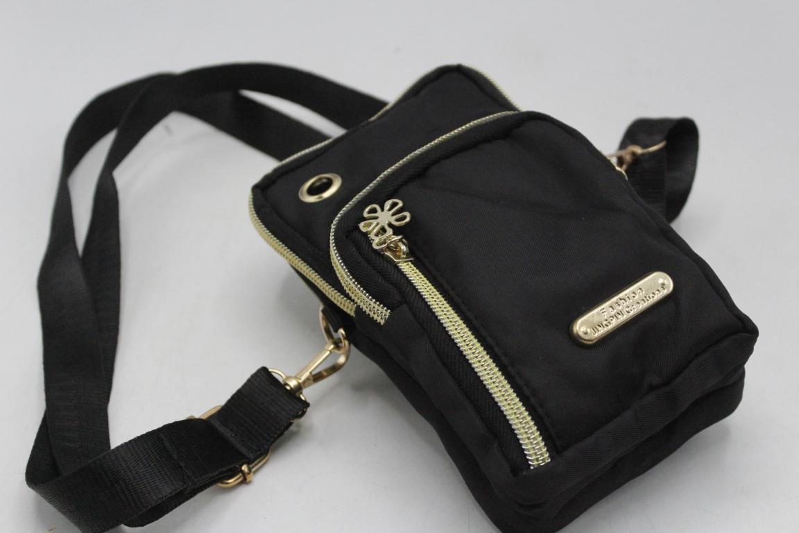 Stylish Cross Body Four Zipper Bag / Pouch Black (LG-91#)