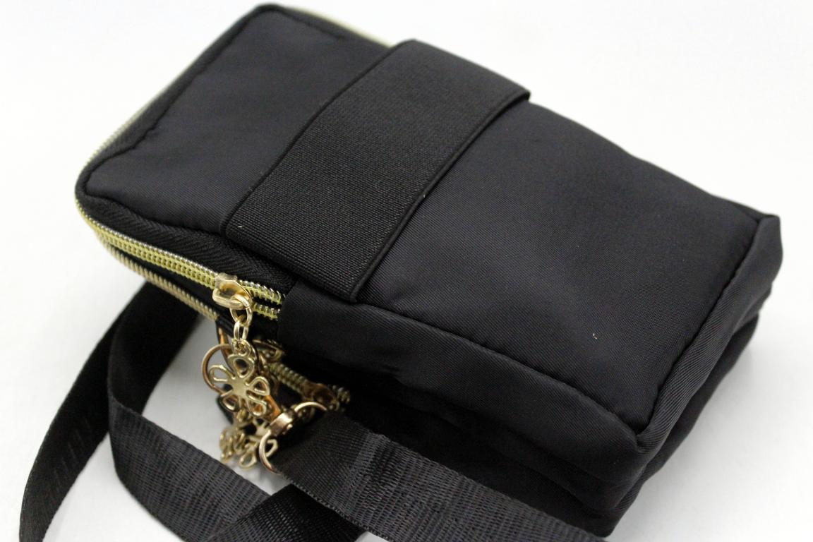Stylish Cross Body Four Zipper Bag / Pouch Black (LG-91#)